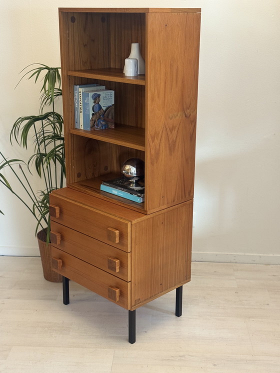 Image 1 of Vintage bookcase with drawers teak 1960s