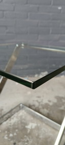 Postmodern side table Gebra glass chrome
