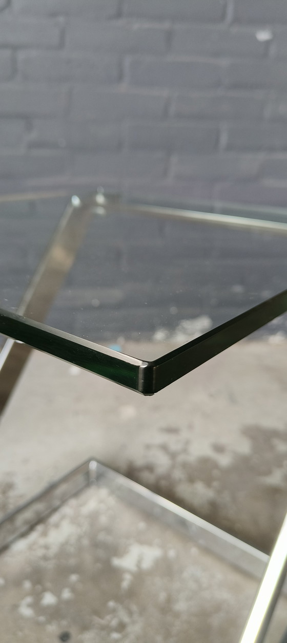 Image 1 of Tavolino postmoderno Gebra in vetro cromato