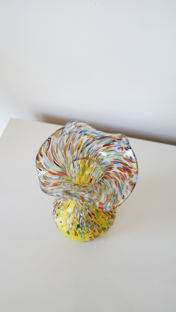 Image 1 of Vintage Murano Millefiori glass vase - Mouth blown - Italy