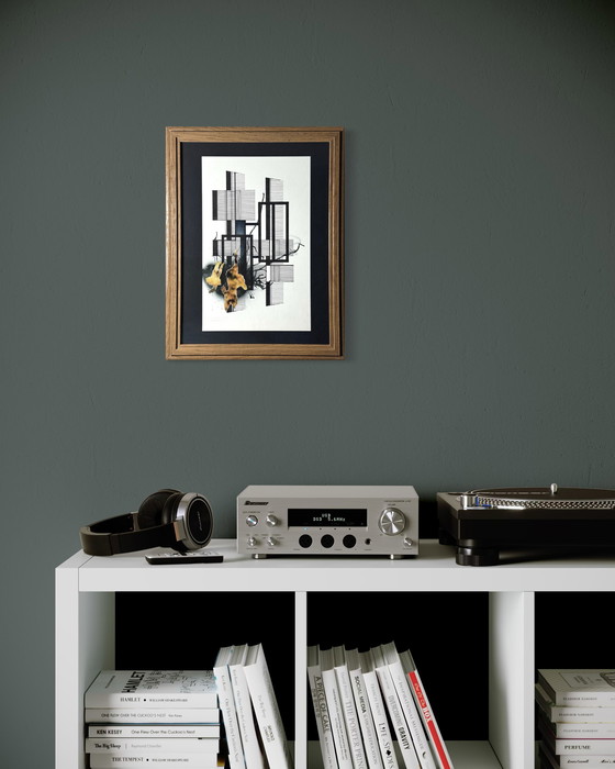 Image 1 of Eugène Eechaut (1928-2019) - ingelijste inktcompositie met collage, 1987