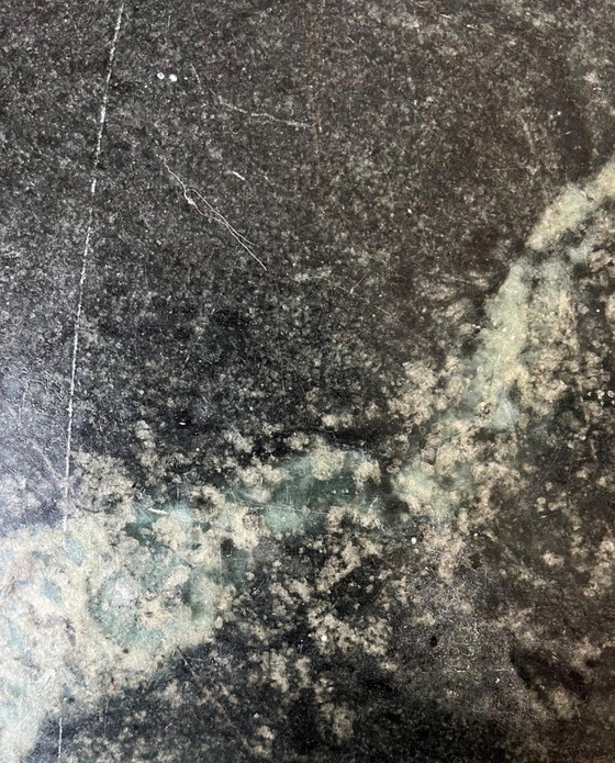 Image 1 of "Pedra-Sabão — Braziliaanse spekstenen tafelblad op smeedijzer | Minas Gerais | 205×85×81 cm"