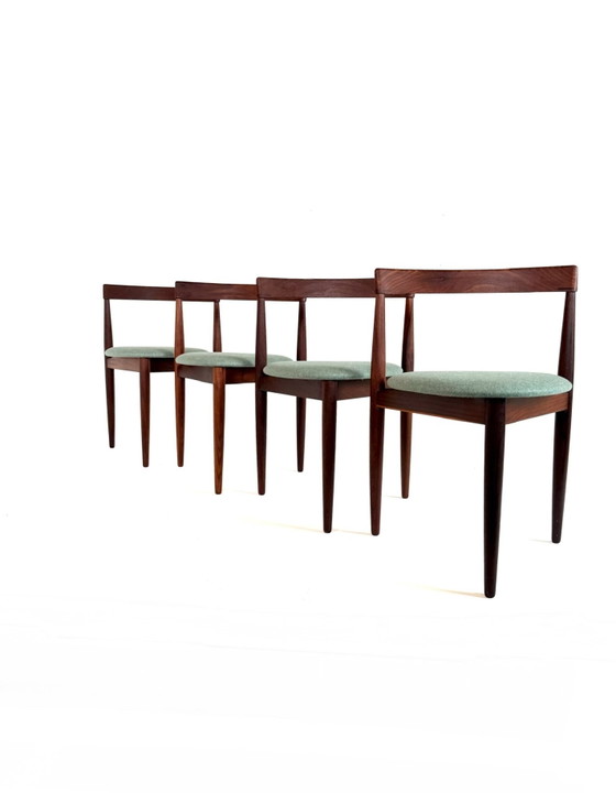 4x Restored ‘Roundette’ Dining chairs, Frem Rølje ‘60 – Wood, Wool (photo 14 of 15)