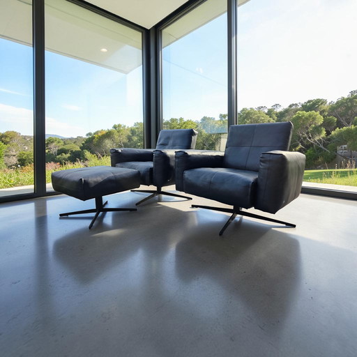 Rolf Benz 50 design swivel armchair 2x + Ottoman