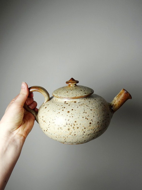 Image 1 of Jean-Pierre Prud'homme La Borne geglazuurde steengoed theepot, jaren 70-80