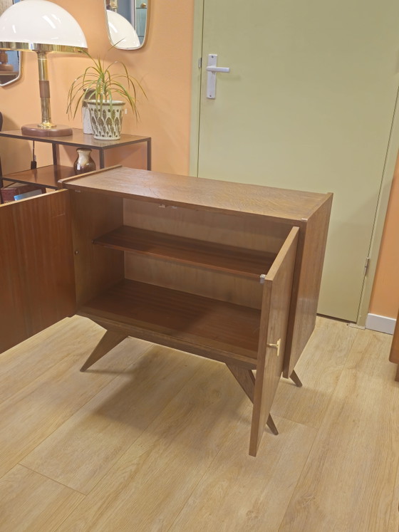 Image 1 of Platine vinyle vintage compacte, petit buffet, petit meuble audio pour salle de bain, mobilier de salle de bain
