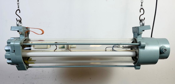 Image 1 of Lampada fluorescente industriale della Germania dell'Est di Leuchtenbau Wittenberg, anni '80