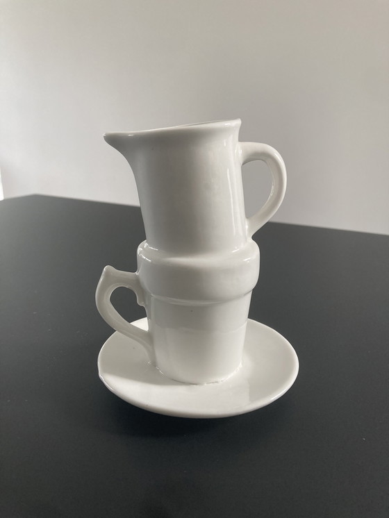 Image 1 of Modern vase made of stacked tableware