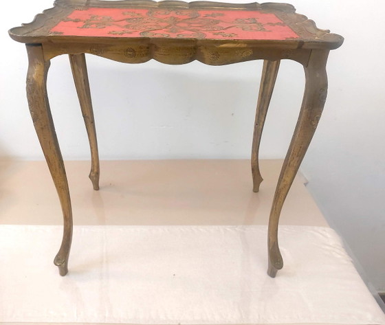 Tavolini impilabili fiorentini, Italia 1950, firmati. – Plastic, Wood (photo 2 of 15)