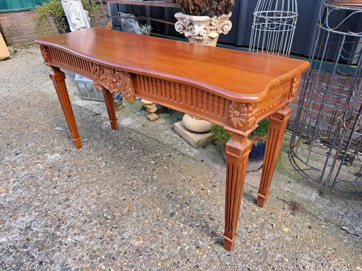 Table de chevet, table murale ou console classique en acajou en état neuf Dim. 138x45 et 76cm de haut