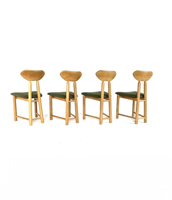 Image 1 of 4x Chaise de salle à manger brutaliste '80