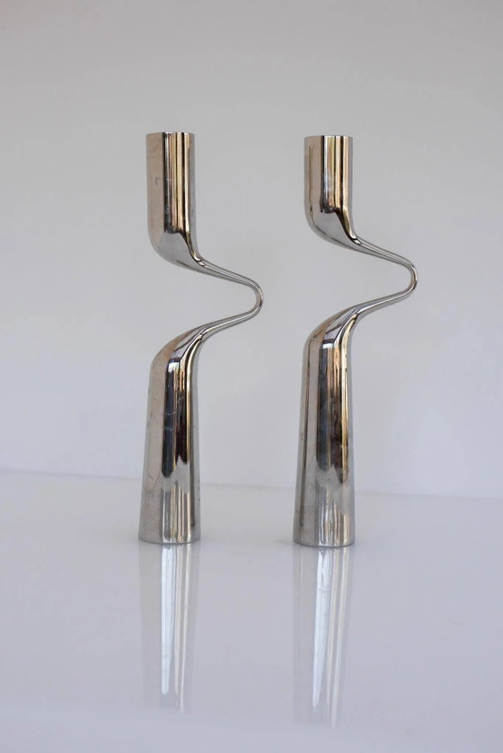 Image 1 of Skulpturale Kerzenhalter, „Tango/Double“, modernes dänisches Design von Mikaela Dörfel