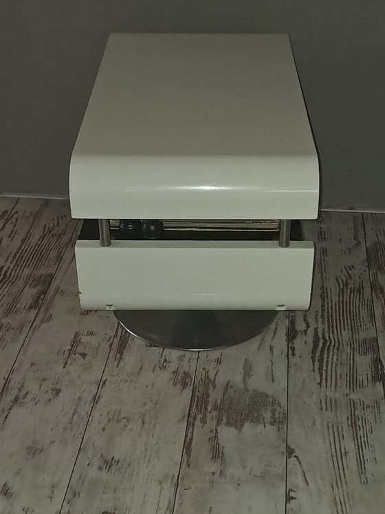 70's Vintage Space Age Side Table Draaibaar – Bijzettafels, Metal, Plastic (photo 2 of 6)