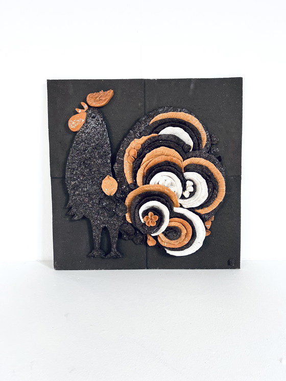 Image 1 of Danish Wall Panel Ceramic Chicken '60
