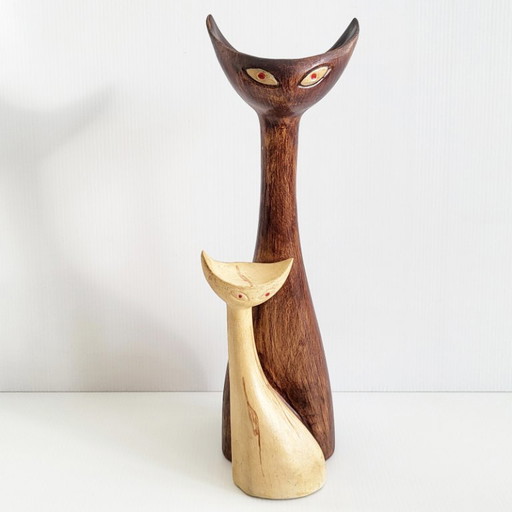 BOUTEILLE DE LIQUEUR VINTAGE 1950 CHAT CHATS CERAMIQUE 50S NOYAU DE POISSY