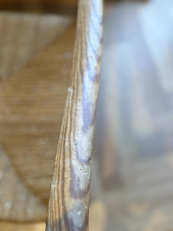 Image 1 of Sedia a dondolo in legno e corda di carta Design scandinavo