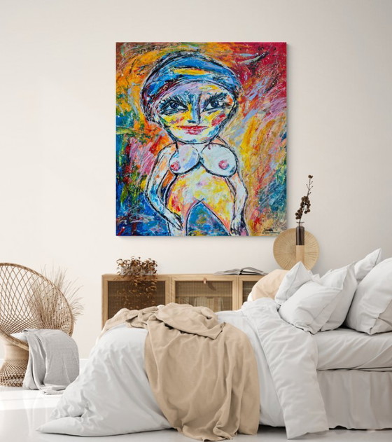 Image 1 of Jovan Srijemac (1962) - Naked woman with beret