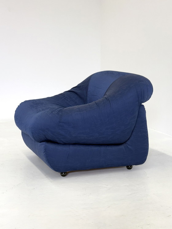 Image 1 of Modular Sofa / Armchairs Space Age Set in Blue by Airborne