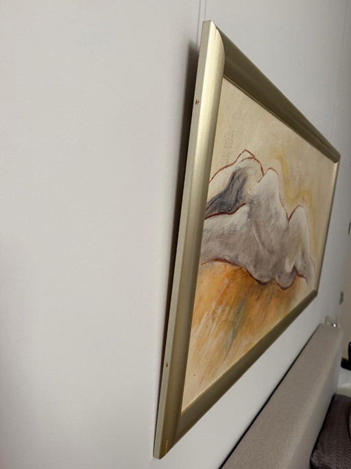 Peinture de Carla Raadsveld, 120 x 60 cm, nu allongé