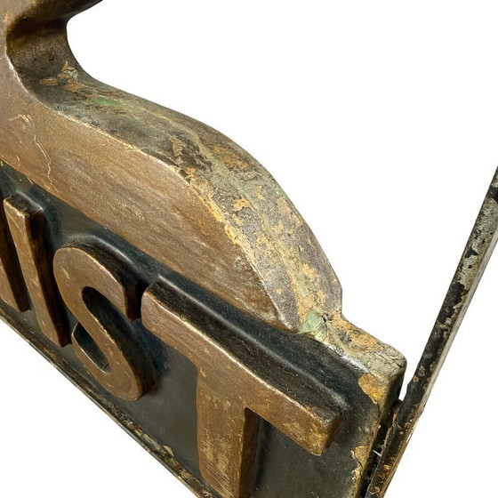 Image 1 of Vintage apothekers uithangbord – drogisterij bord met vijzel en stamper