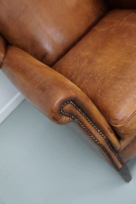 Image 1 of Vintage Nederlandse cognackleurige leren clubfauteuil