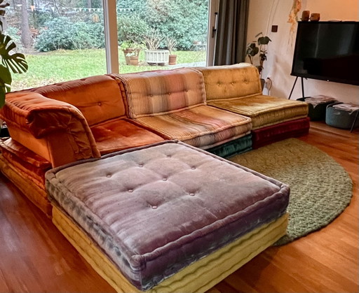Roche Bobois Mah Jong par Hans Hopfer, jeu modulaire original de 7 pièces – modulaire banken, Textile