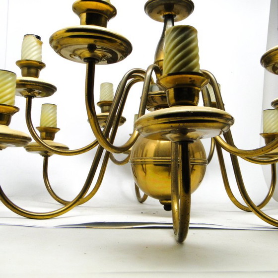 Vintage Metal Chandelier, Poland, 1980s – Brass (photo 7 of 13)