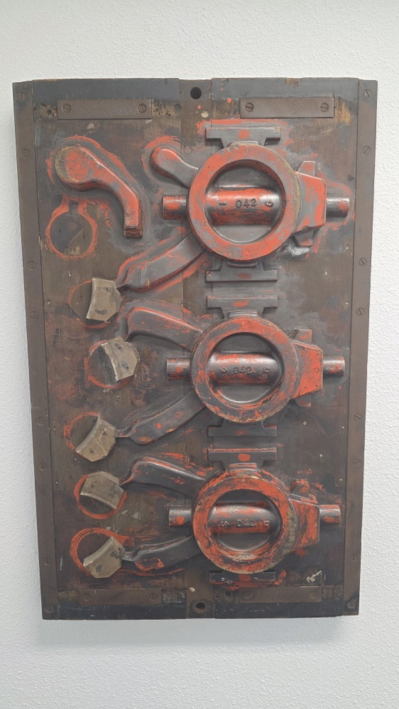 Image 1 of Placa de molde industrial original XXL | Pátina de fábrica de mediados de siglo