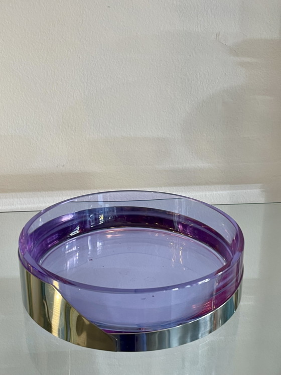 Image 1 of Vide Poche snackkom, serveerschaal, mondgeblazen van alexandrietglas