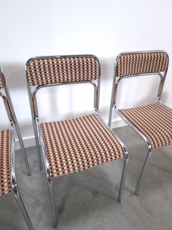 Set Space Age 3x Sedie da pranzo Bauhaus con struttura tubolare cromata – Chrome (photo 8 of 15)