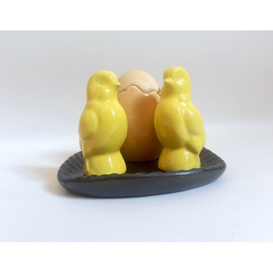 Image 1 of Vintage ceramic salt, pepper and mustard server, 1960