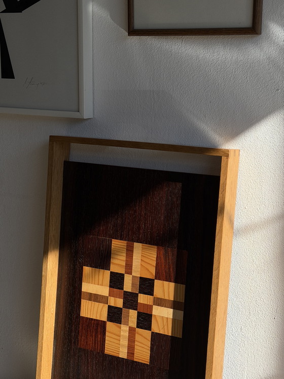 Image 1 of Vintage Timber Grid Tray or Inlaid Tray in Danish Design