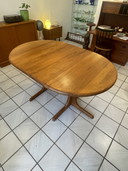 Vintage Deens Design Eettafel Ovaal/Rond, Massief Teak, Verlengbaar