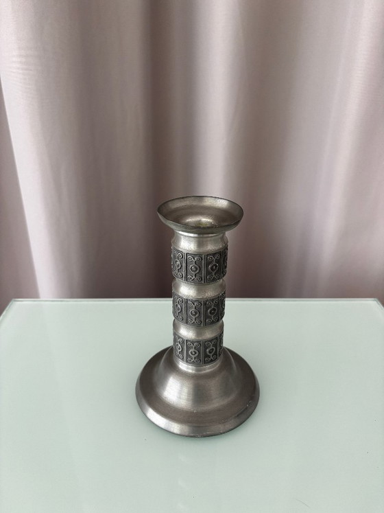 Vintage Haugrud Noorwegen tinnen kandelaar – Haugrud Norway, Kandelaars en kaarsen, Metal (photo 4 of 7)