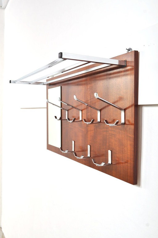 Appendiabiti da parete vintage con specchio, anni '60