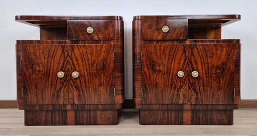 Venetian Art Deco Nightstands "Seagull Wings" 1940