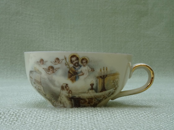 Image 1 of Tazza da caffè/piattino Limoges/Bavaria - dipinta a mano in oro