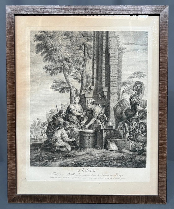 Voormalige originele gravure "Rebecca", Schilderijen & Tekeningen, Papier (foto 2 van 4)