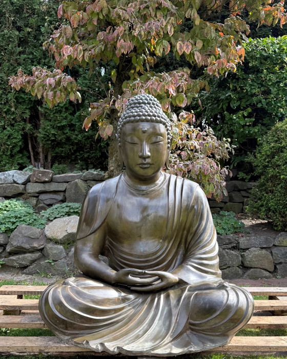 89 cm Buda Amida Japonés de Bronce – Estilo Kamakura Daibutsu – Amida Mudra XXL – Esculturas, Bronze (photo 2 of 11)