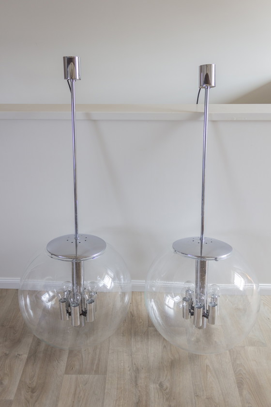 Image 1 of 1 of 2 XXL Glashütte Limburg pendant lamp - model 4105 - 1970s vintage