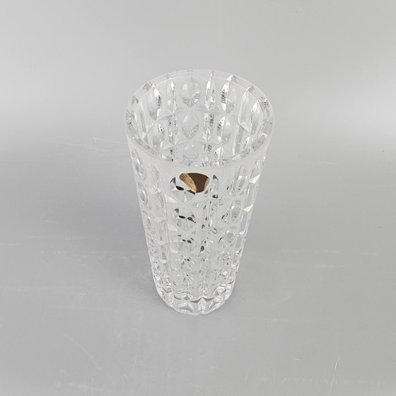 Image 1 of Magnifique vase vintage en cristal à 24% de plomb de Bavière, Allemagne. Années 1960/70. Verre de cristal.