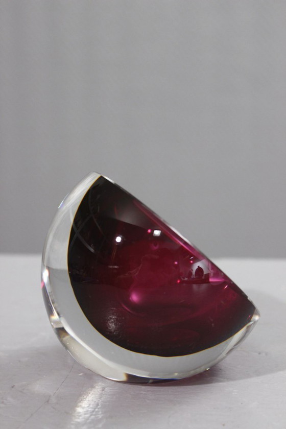 Image 1 of Cendrier Sommerso cristal de Saint Louis vintage design moderniste XXème