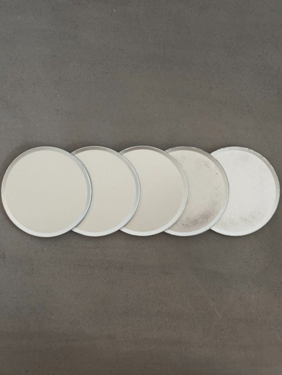 Image 1 of Sotto vetro con effetto acciaio inossidabile/acciaio spazzolato e sughero, design Space Age anni '70