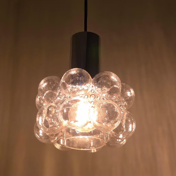Helena Tynell Bubble lamp 1960s, Vintage Pendant lamp, Glashütte Limburg, Metal, Glass, Transparent (photo 3 of 13)