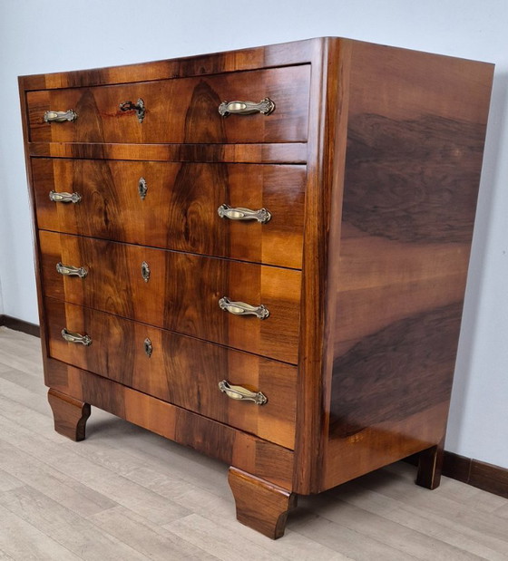 Comò Art Déco Friulano 1940 – Manifattura Italiana, Cassettiere, Legno (photo 2 of 31)