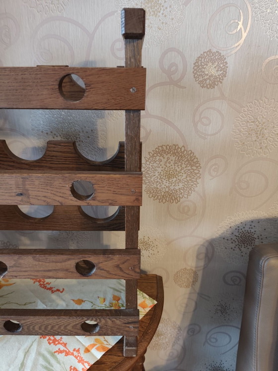 Vintage Brutalist Wine Rack – Metal, Wood (photo 8 of 11)