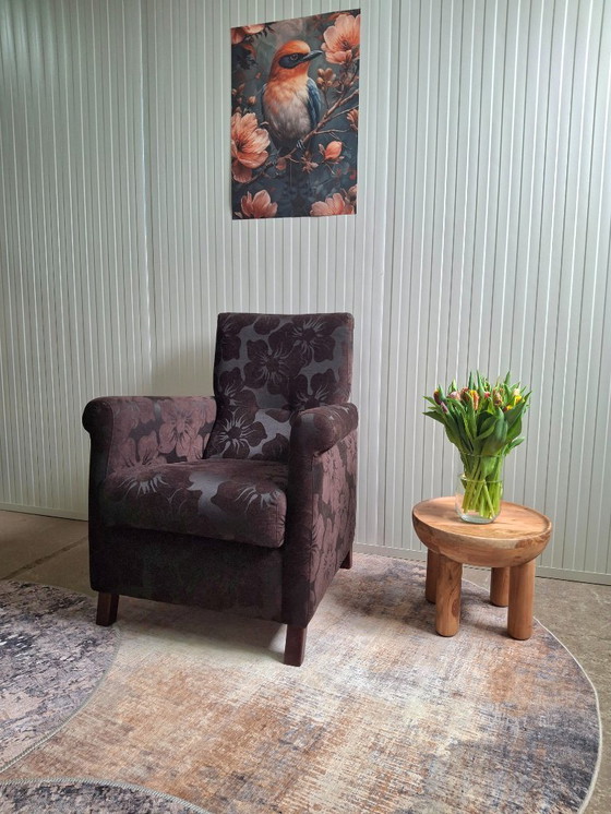 Image 1 of Nieuwe fauteuil met bloemenprint en verstelbare rugleuning