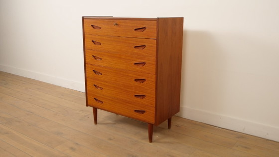 Cassettiera danese vintage | Teak | 6 cassetti | 109 cm – Cassettiere, Wood (photo 3 of 9)