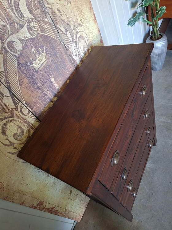 Image 1 of Cassettiera in teak, mobile da farmacia, schedario, dimensioni: 78x36 cm e 105 cm di altezza.