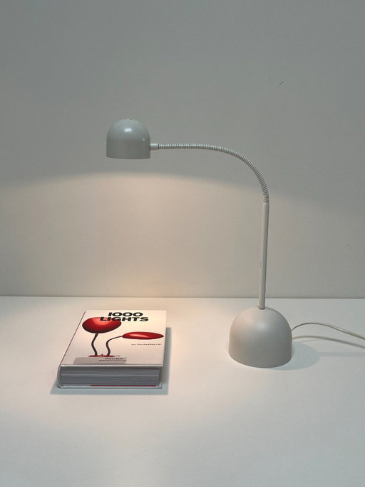 Rara lampada da scrivania vintage Woja 6969 bianca degli anni '70/'80